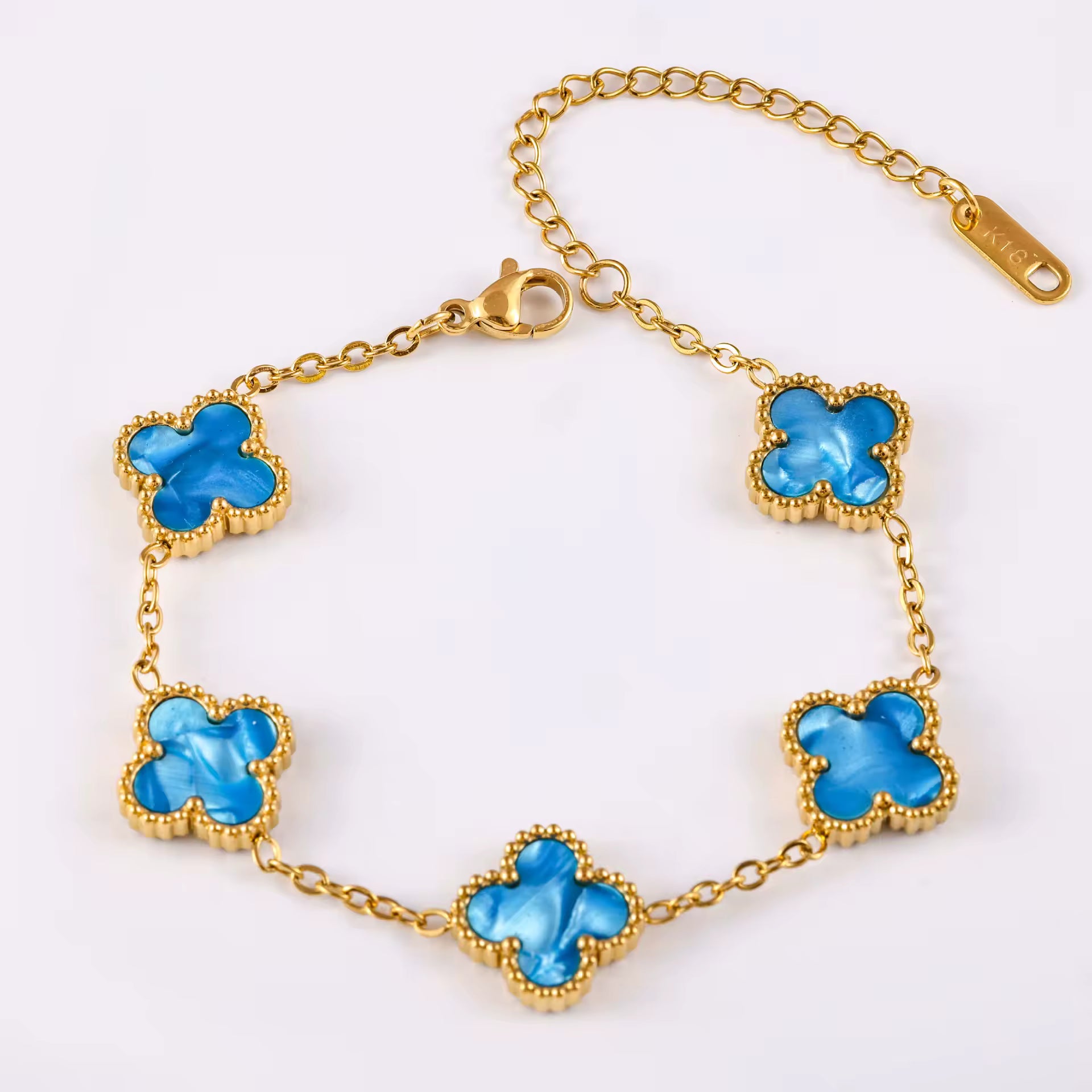 Gold 18k Plated Clover Bracelet
