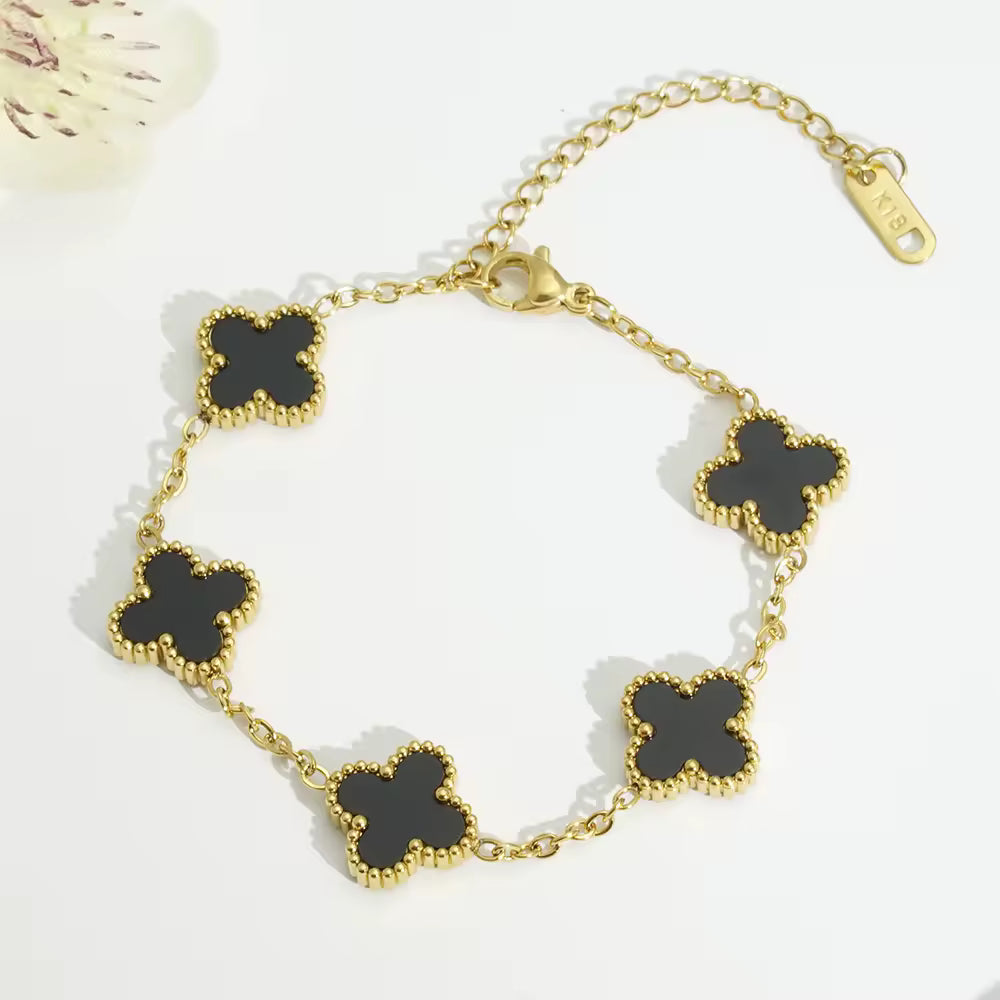 Gold 18k Plated Clover Bracelet