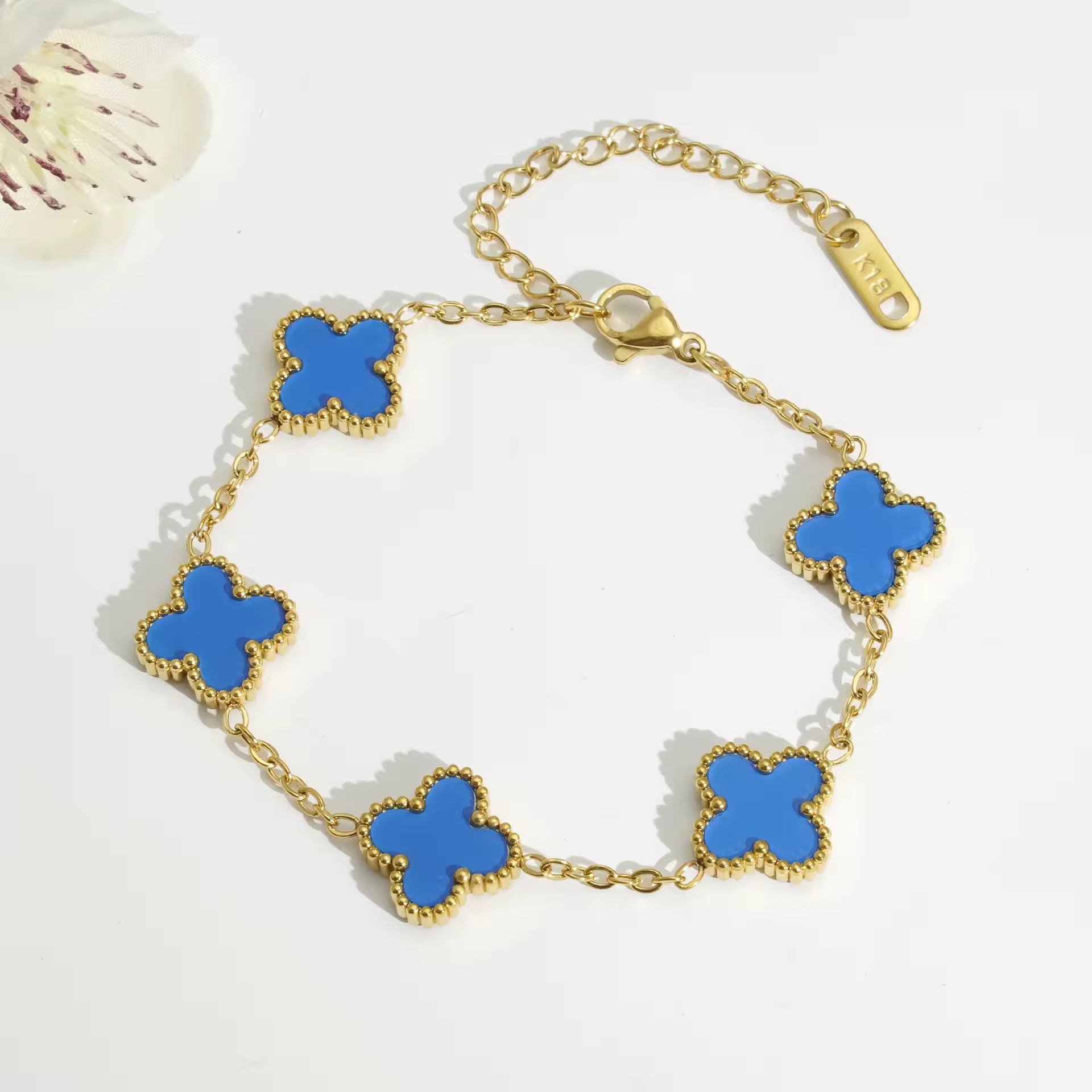 Gold 18k Plated Clover Bracelet