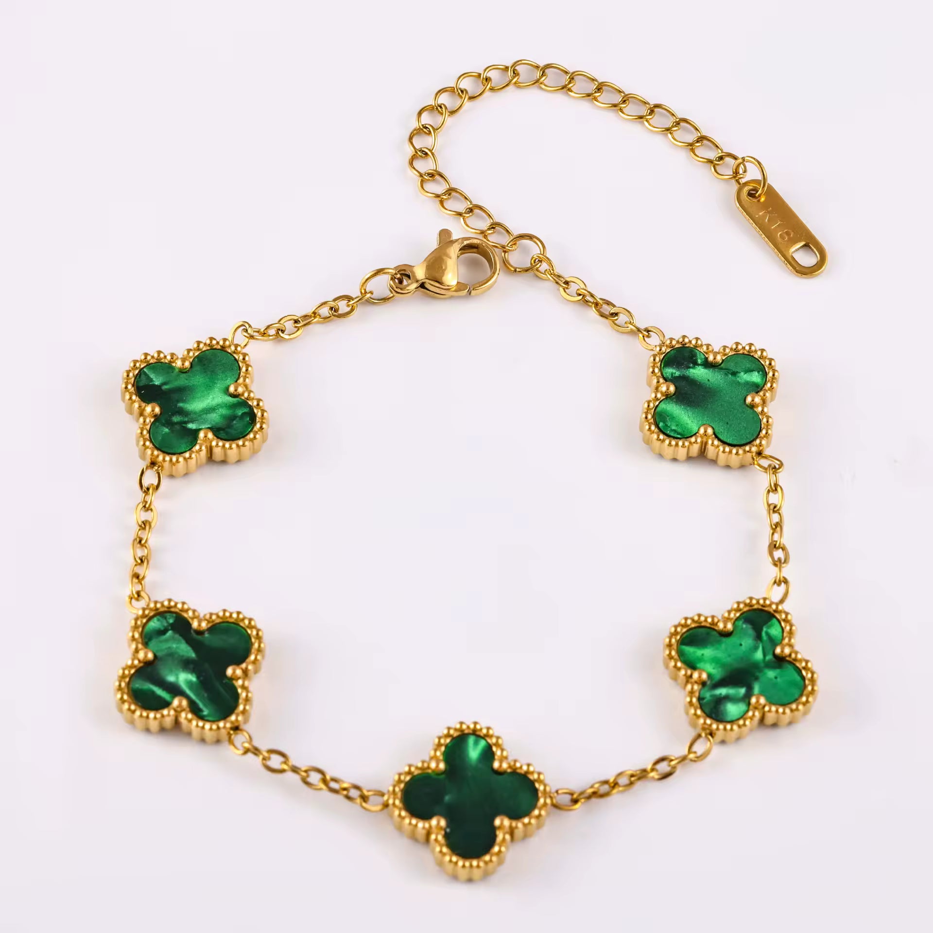 Gold 18k Plated Clover Bracelet