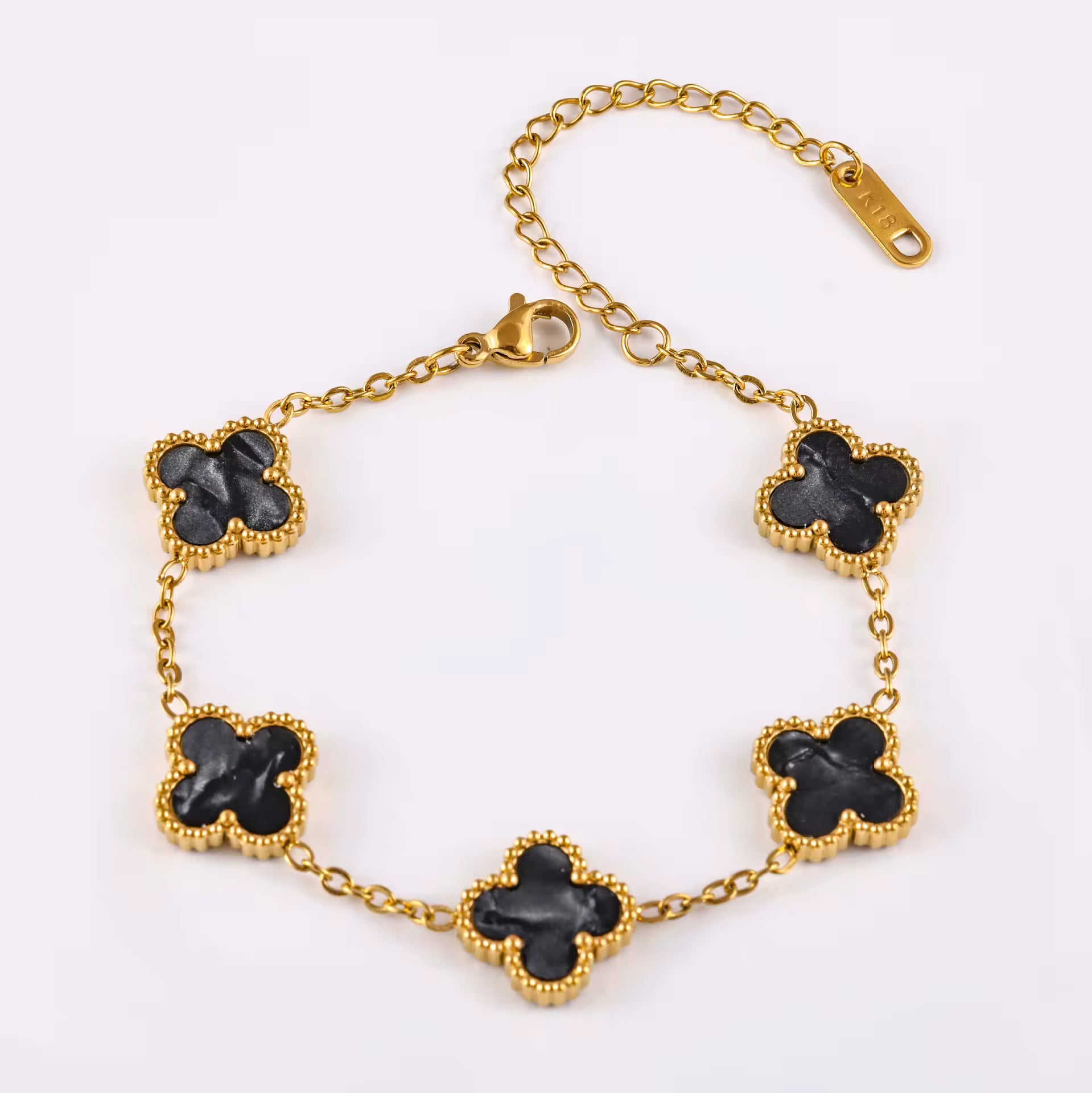 Gold 18k Plated Clover Bracelet