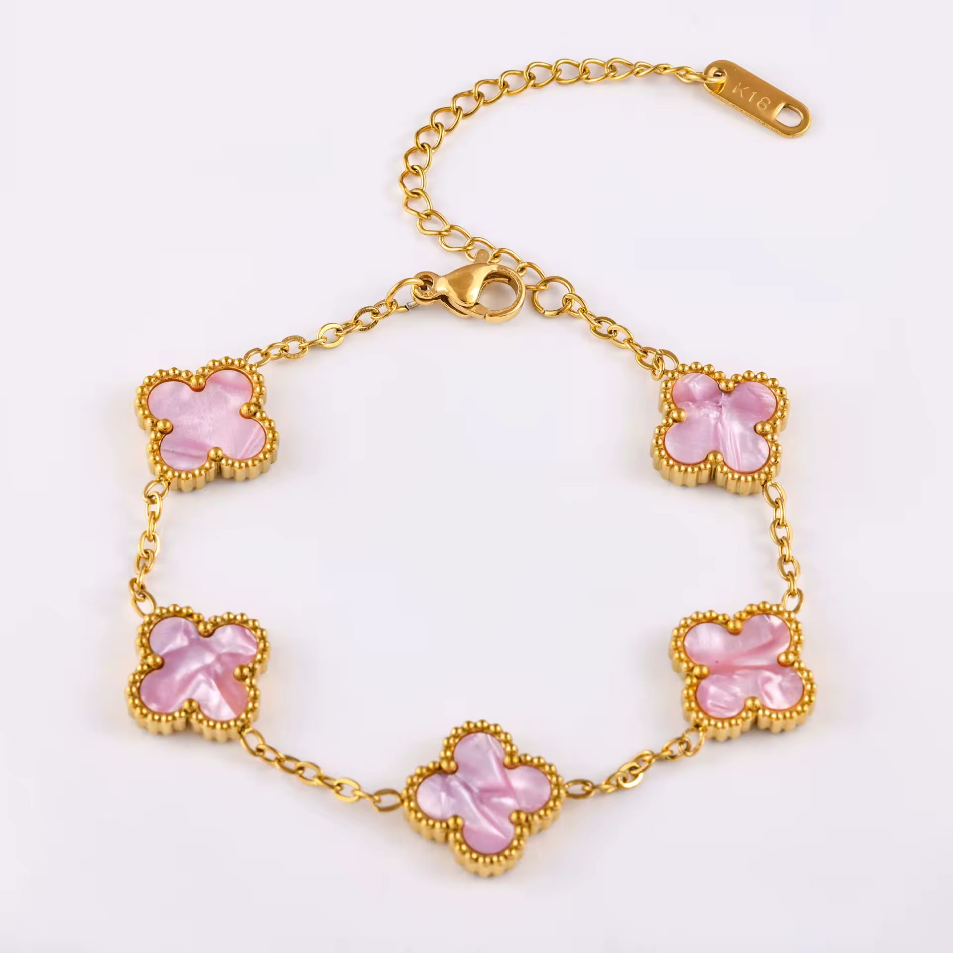 Gold 18k Plated Clover Bracelet