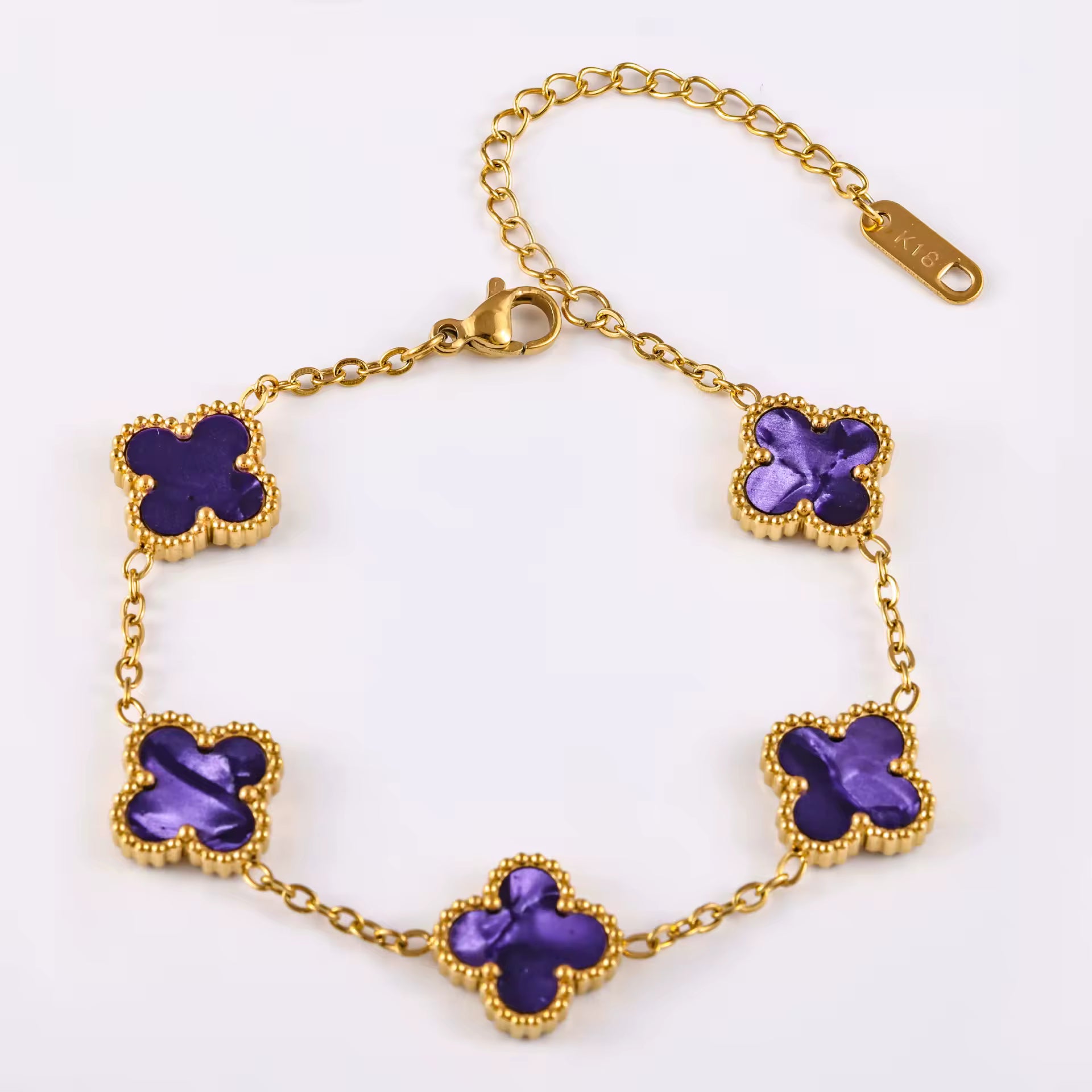 Gold 18k Plated Clover Bracelet