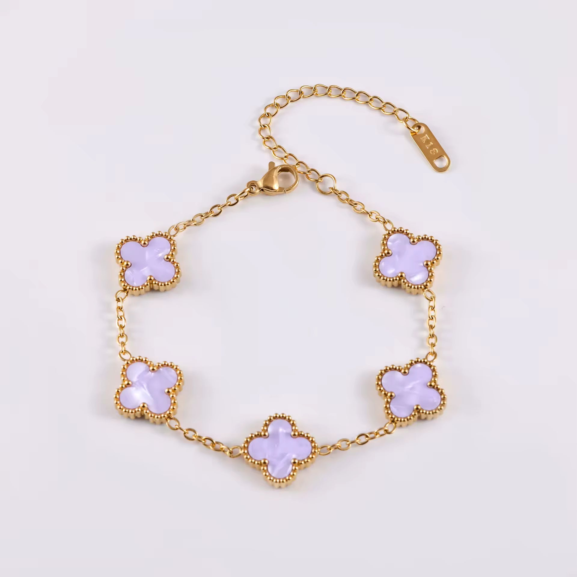Gold 18k Plated Clover Bracelet