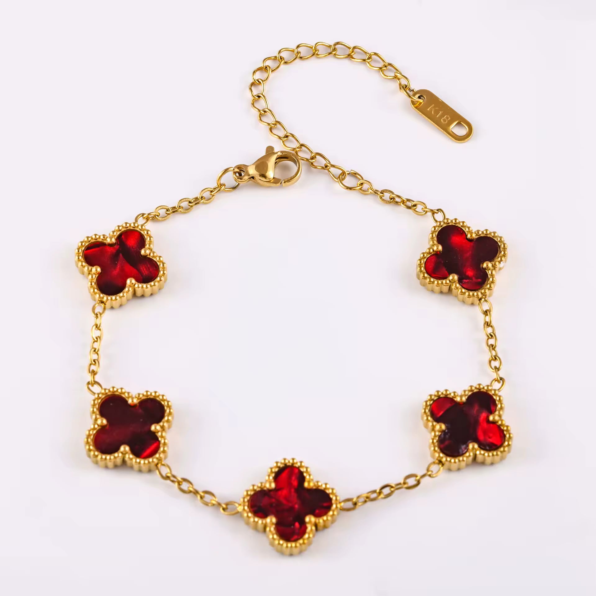 Gold 18k Plated Clover Bracelet